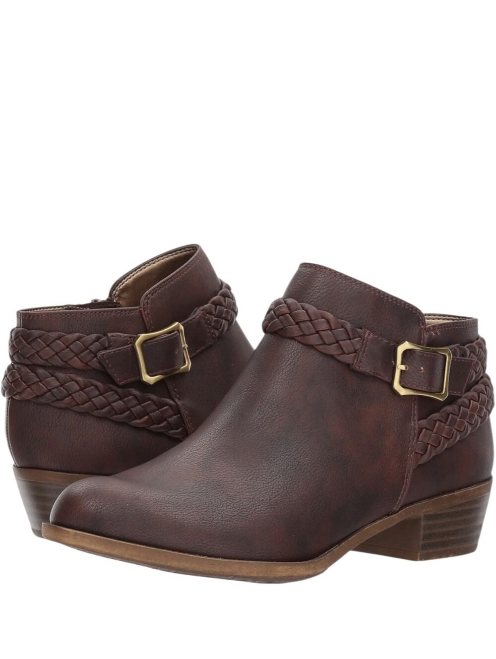 LifeStride Adriana Brown Slovenia Booties With Braid Embellishments. Size 5